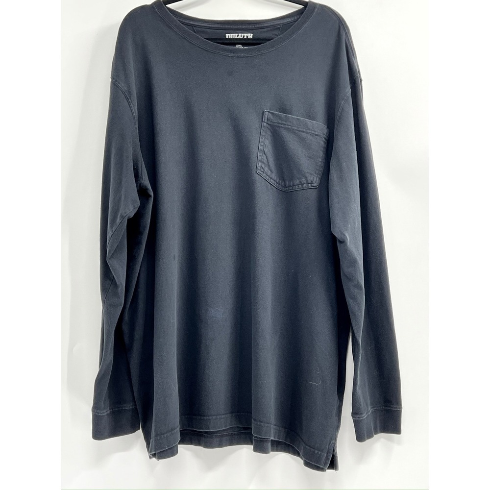 Duluth Trading Co Longtail T Shirt Mens 2XL Black Good Pocket Long Sleeve Cotton